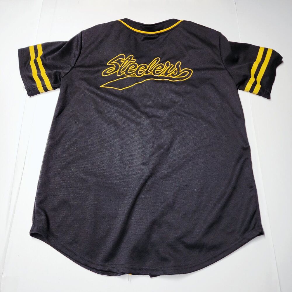 Pittsburgh Steelers Jersey Women's Large L Baseball Button Down NFL Team Apparel - Picture 2 of 4